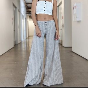 Free People Sz 8 Natural Linen Extreme Flare